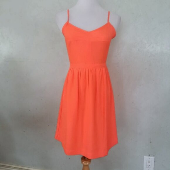 NWT J.Crew orange dress women's size 0 (F4-8) - Picture 2 of 8